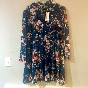 Real Floral high neck cutout dress.  (Skater dress)